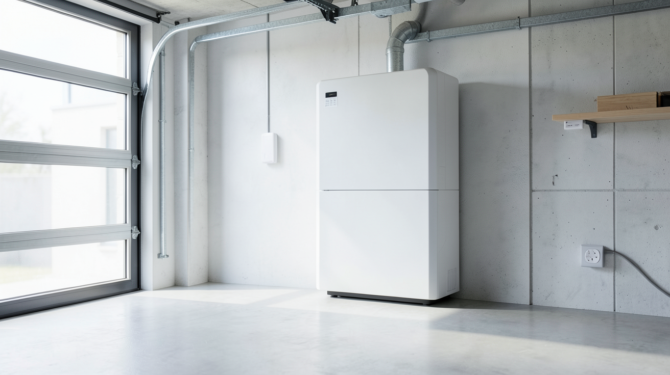 solaire batterie de stockage compacte de type Plug and Play installée dans un domicile moderne
