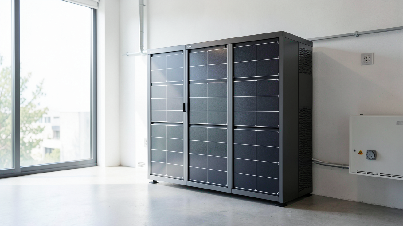 solaire batterie de stockage haute technologie installée dans un environnement résidentiel moderne