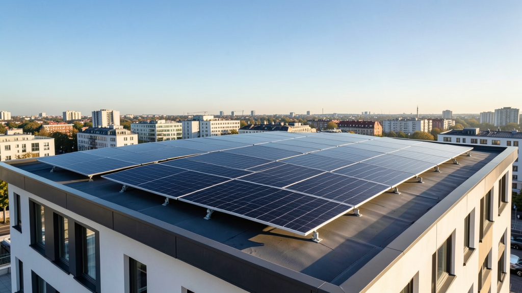 solaire Ikea installé sur le toit d'une maison urbaine moderne