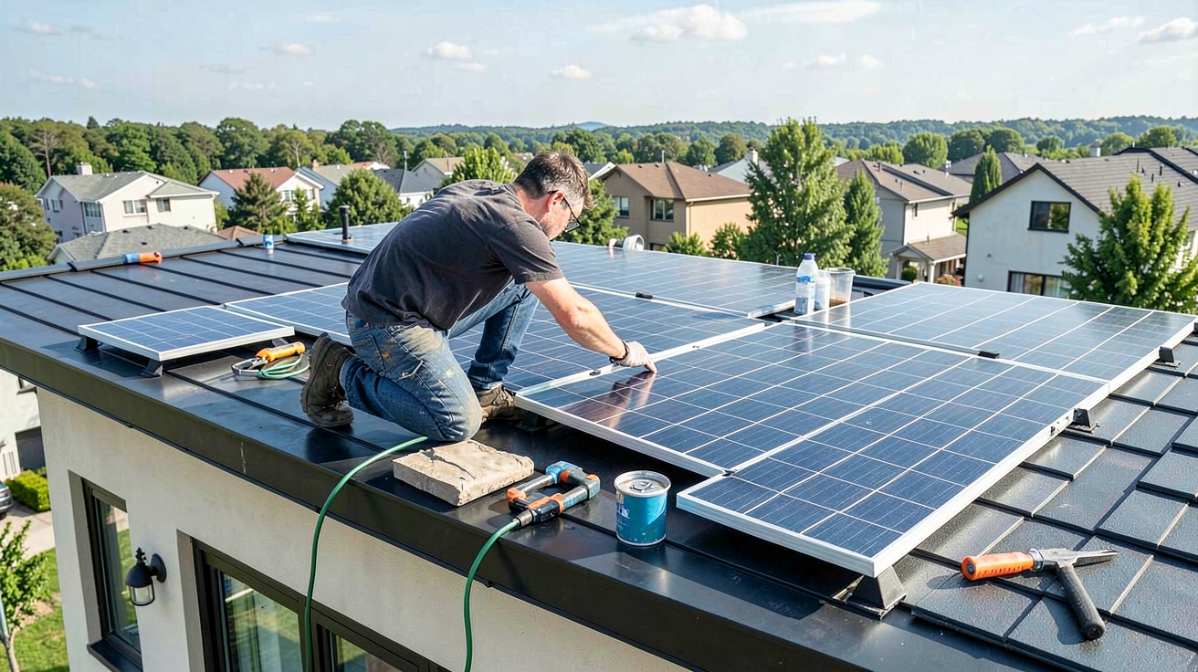 solaire panneau installation à domicile pour une autoconsommation