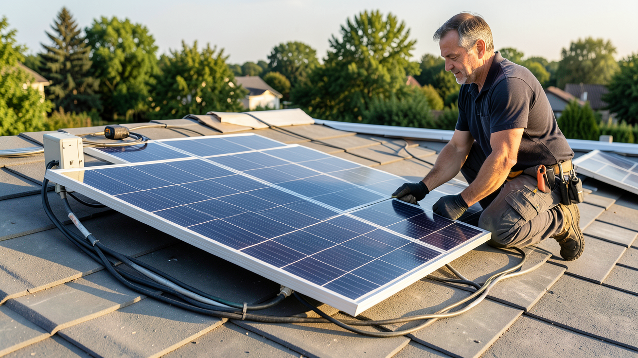 solaire plug and play installation d'un kit solaire Plug and Play sur un toit de maison