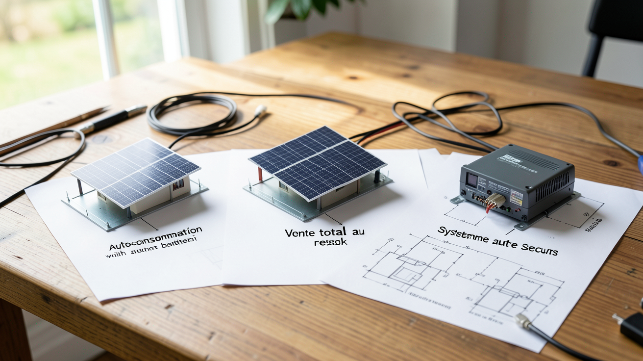 solaire pour maison : schémas d'installation pour autoconsommation, vente totale et système autonome