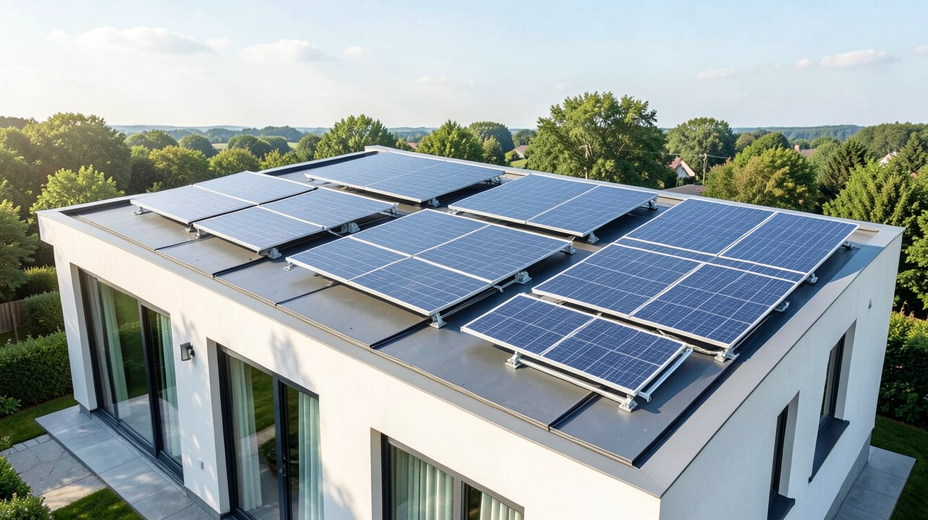solaire thermique différents types de systèmes solaires illustrés sur le toit d’une maison moderne