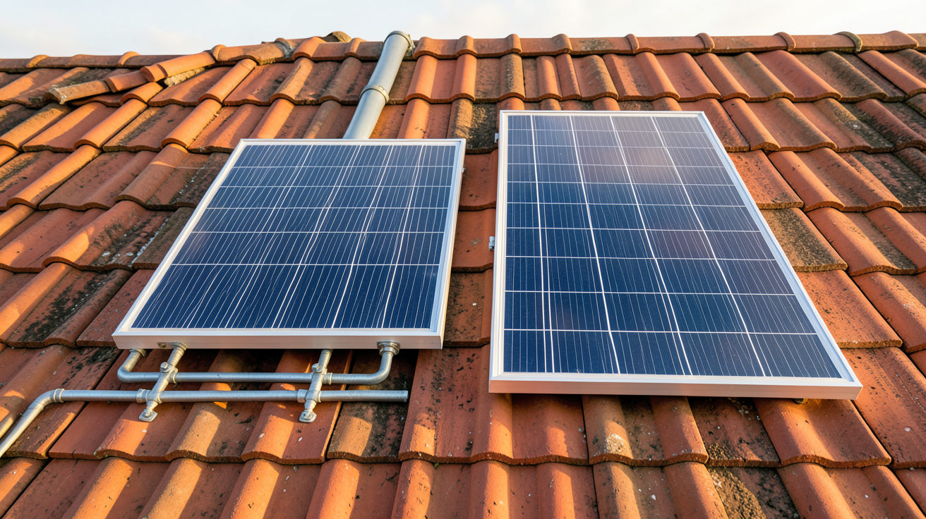 solaire thermique et photovoltaïque installés côte à côte sur un toit pour un comparatif détaillé