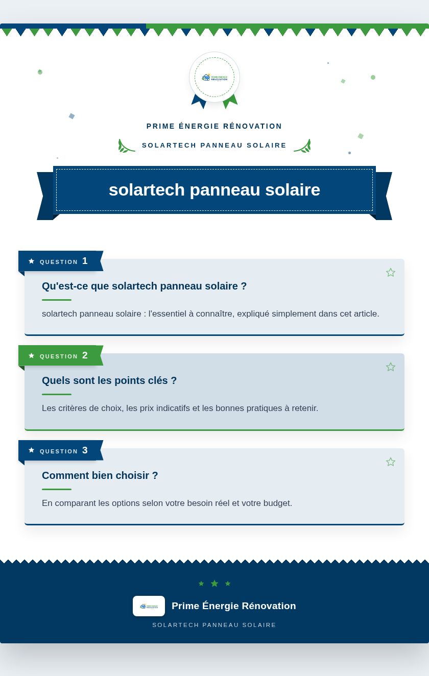 Infographie : solartech panneau solaire