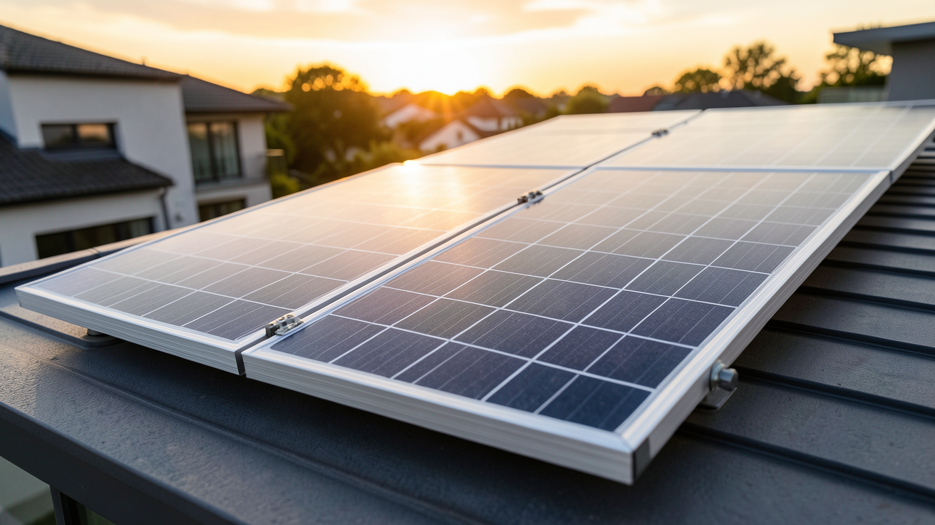 soluxtec panneau solaire à haut rendement installé sur un toit résidentiel moderne