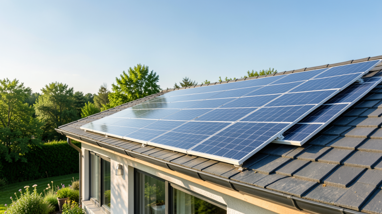 soluxtec panneau solaire installé sur le toit d'une maison écologique
