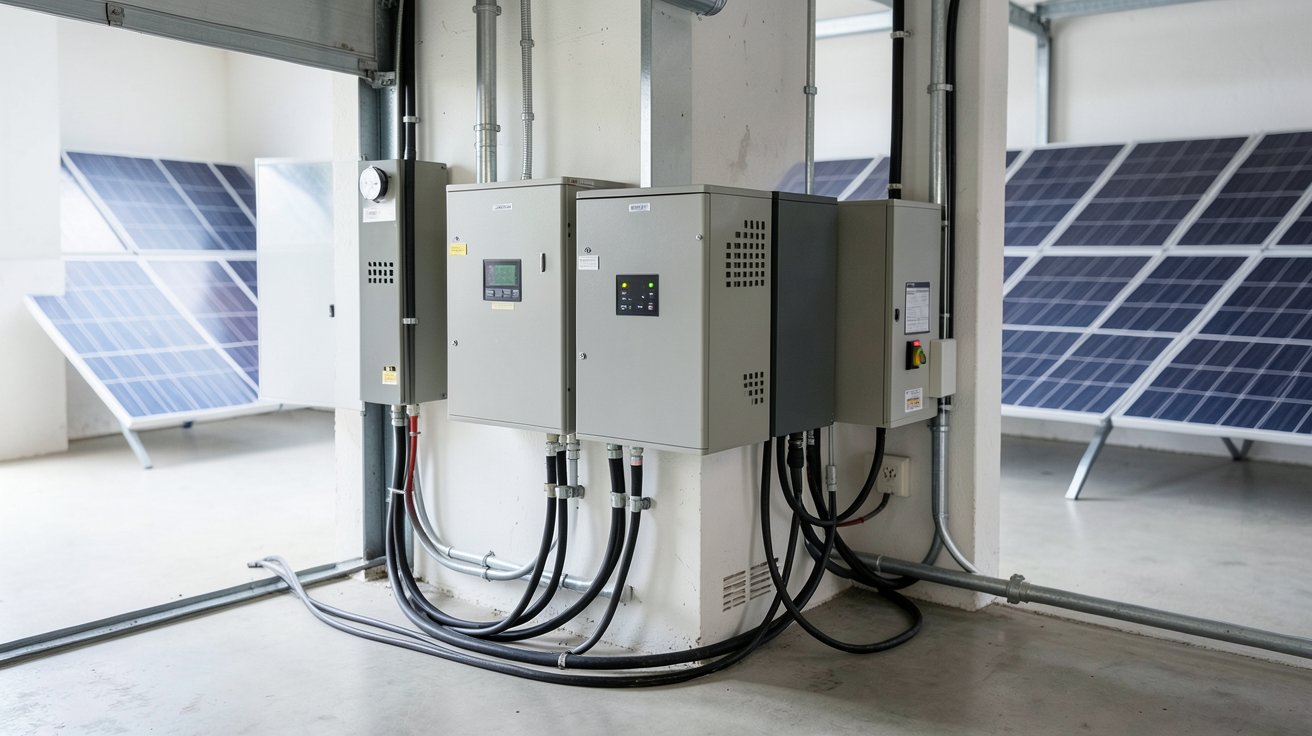 stockage d énergie solaire avec batteries solaires modernes installées dans un local technique