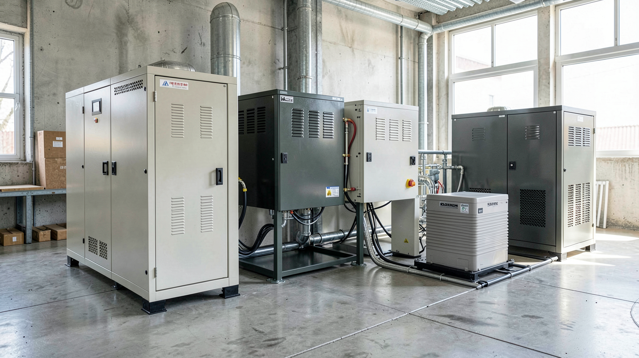 stockage de l énergie solaire technologies 2024 montrant des batteries lithium-ion, des batteries à flux redox et des systèmes de stockage thermique dans un environnement moderne