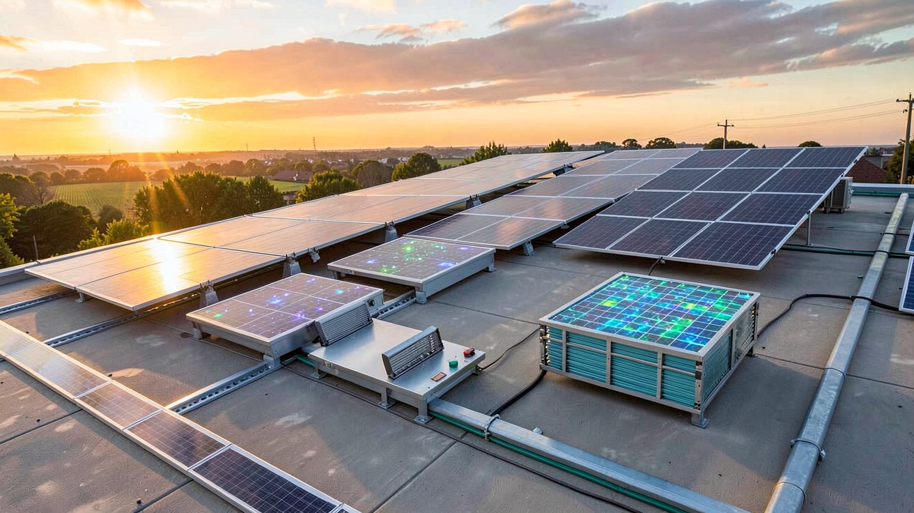 stockage électricité panneau solaire technologies émergentes : cellules pérovskites, batteries à flux et supercondensateurs
