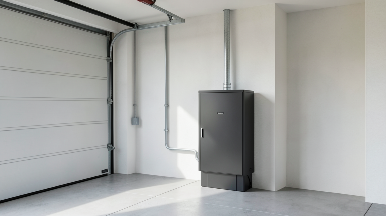 stockage energie solaire batterie installé dans une maison contemporaine