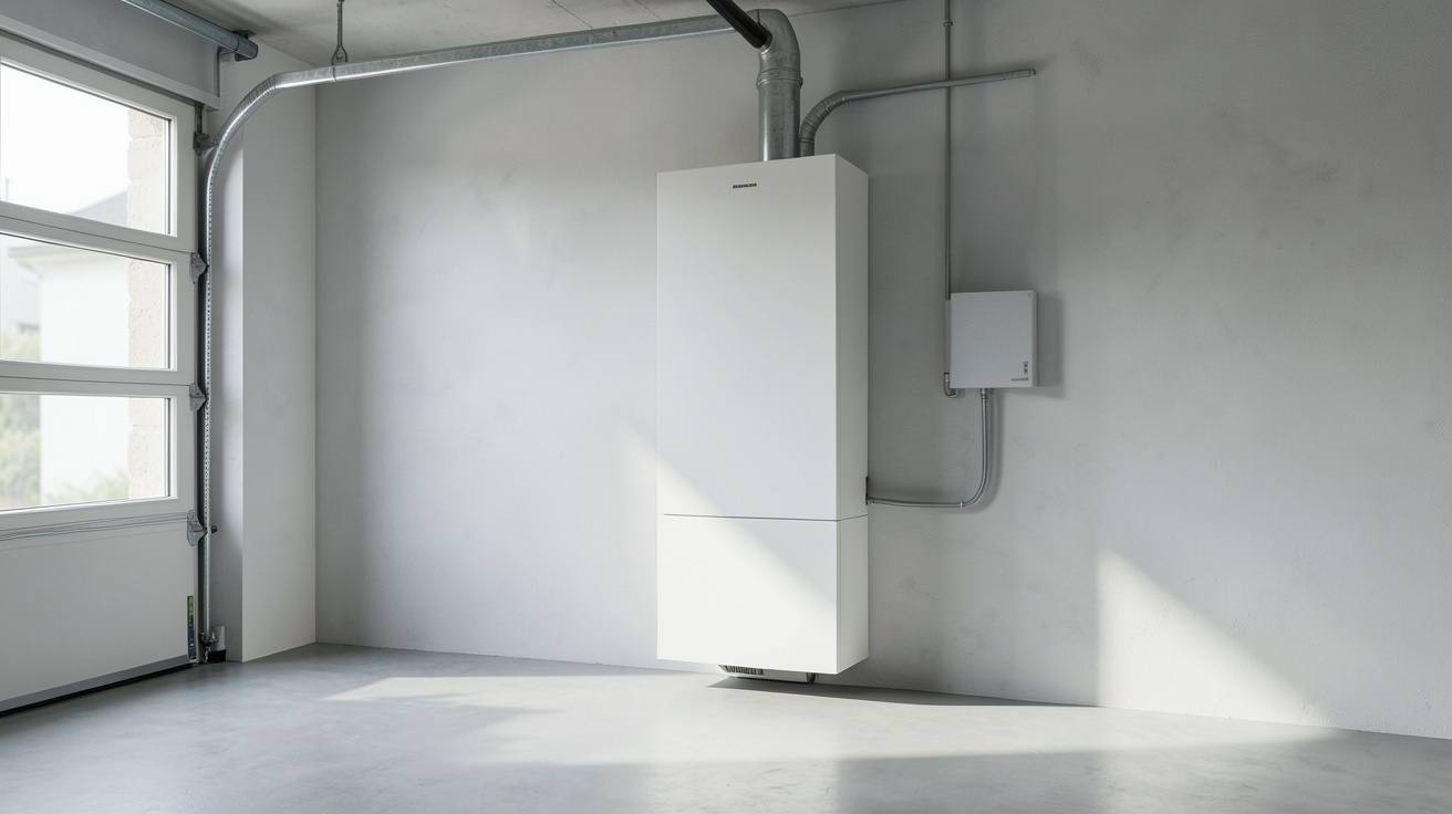 stockage panneaux photovoltaiques avec une batterie de stockage d'énergie moderne installée dans une maison.