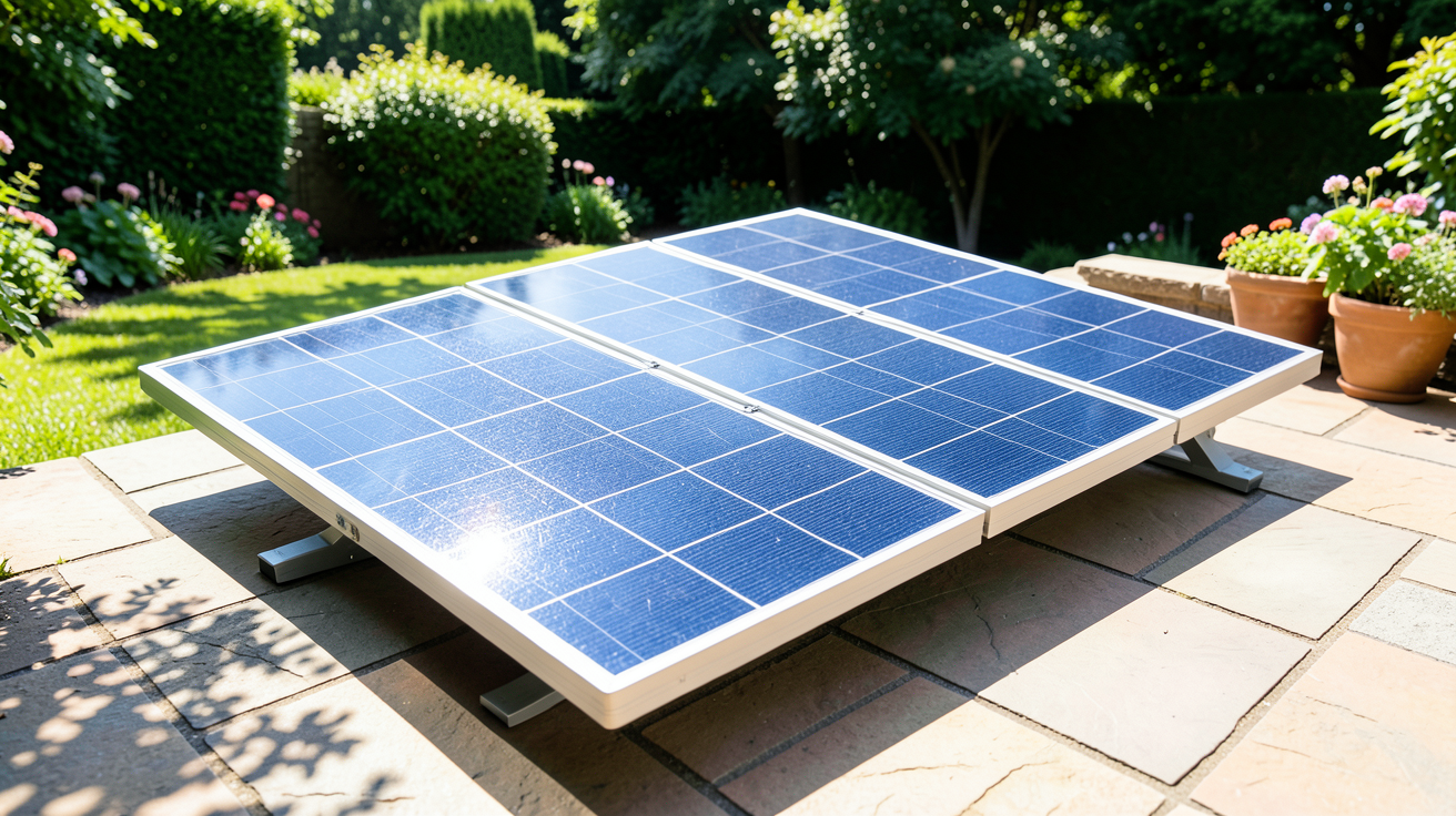 sunology play 400w installé sur une terrasse ensoleillée pour profiter des aides à l'autoconsommation