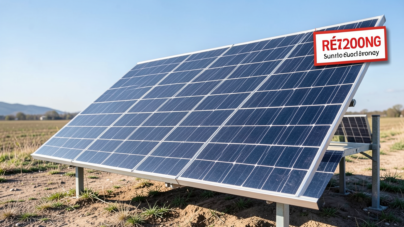 sunology prix avec promotions et remises saisonnières affichées sur un panneau solaire en extérieur