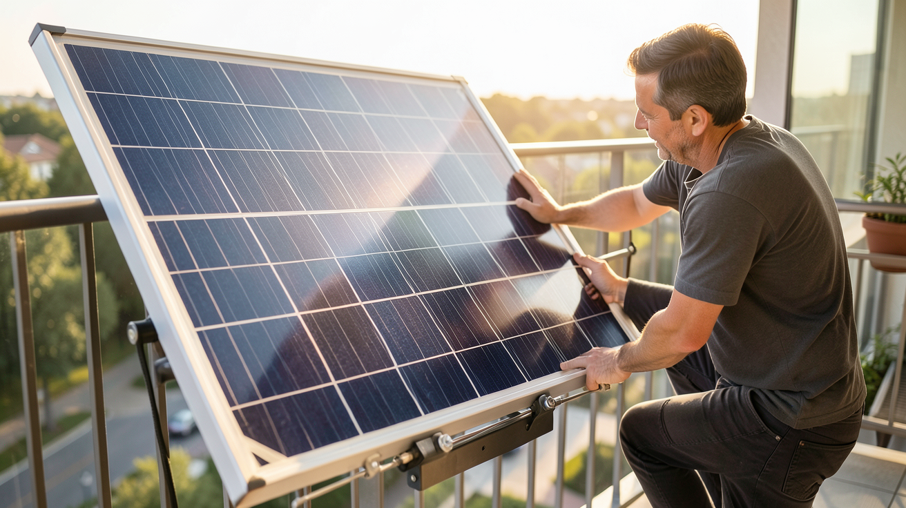 sunology solaire installation en 5 étapes sans travaux sur un balcon ensoleillé