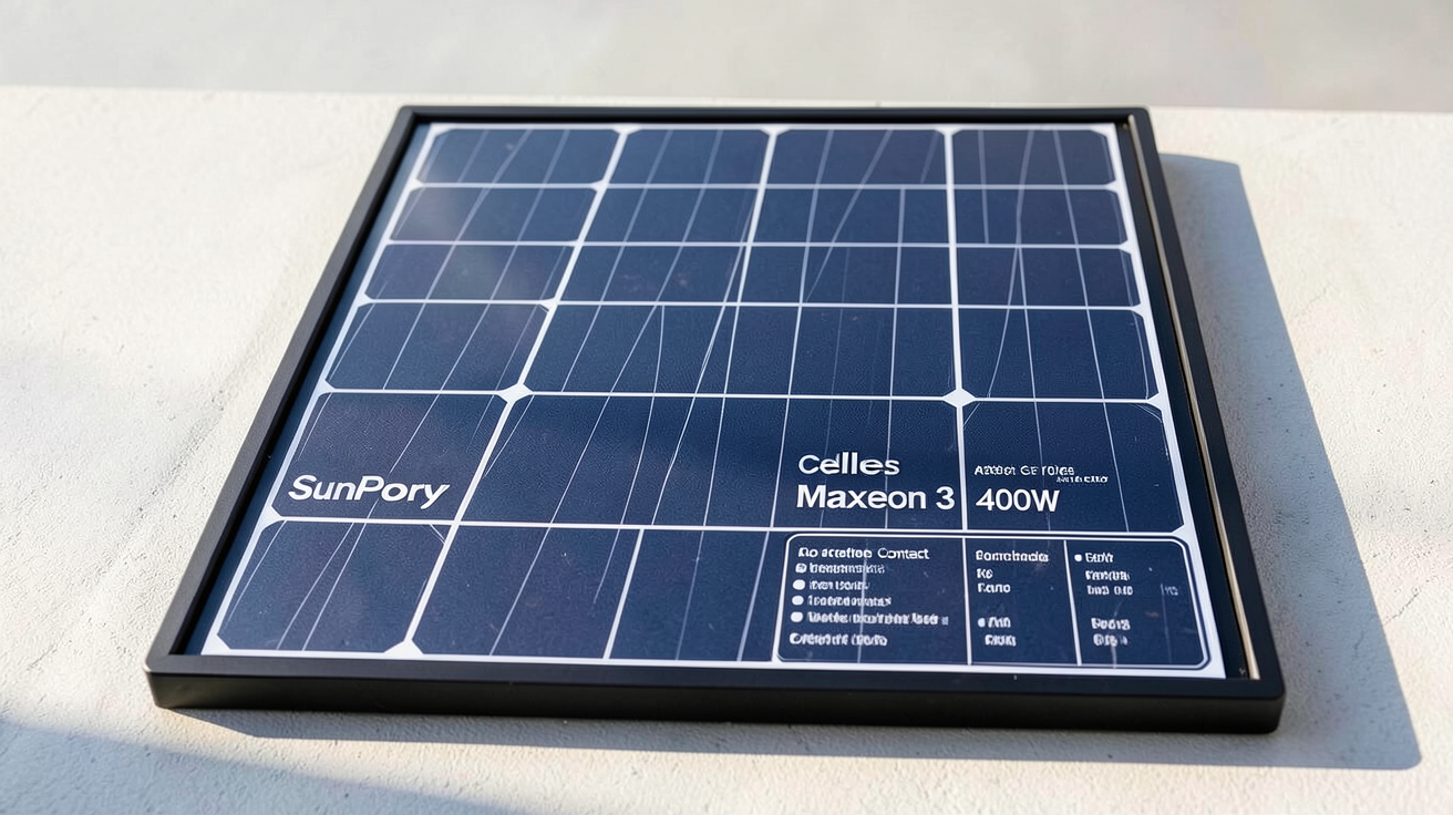 sunpower maxeon 3 400w prix montrant les caractéristiques techniques du panneau solaire SunPower Maxeon 3 400W