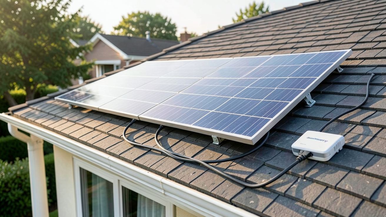 sunpower maxeon 3 400w prix installé sur le toit d'une maison avec système électrique domestique