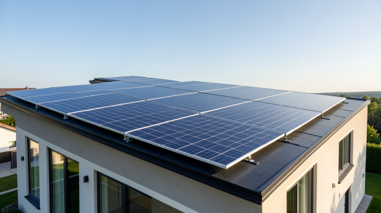 sunpower maxeon prix panneaux solaires SunPower Maxeon installés sur le toit d'une maison moderne