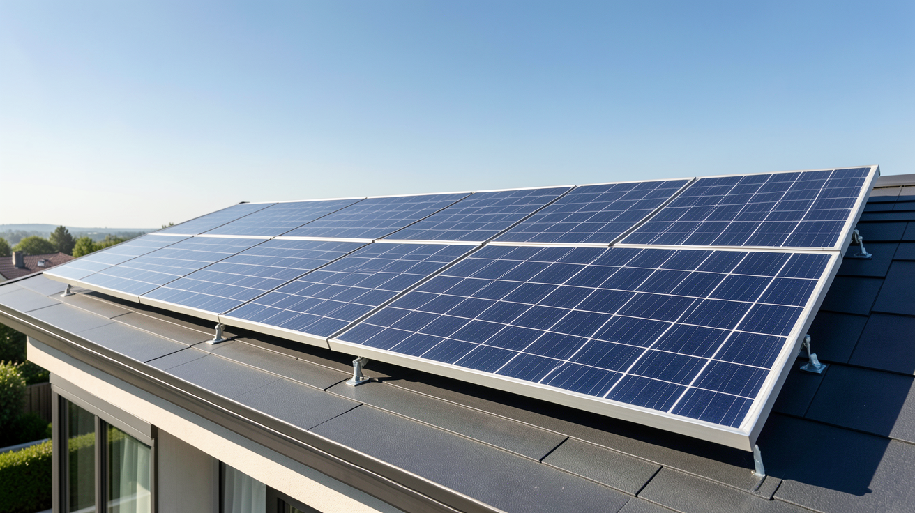 sunpower photovoltaïque panneaux solaires SunPower installés sur le toit d'une maison moderne