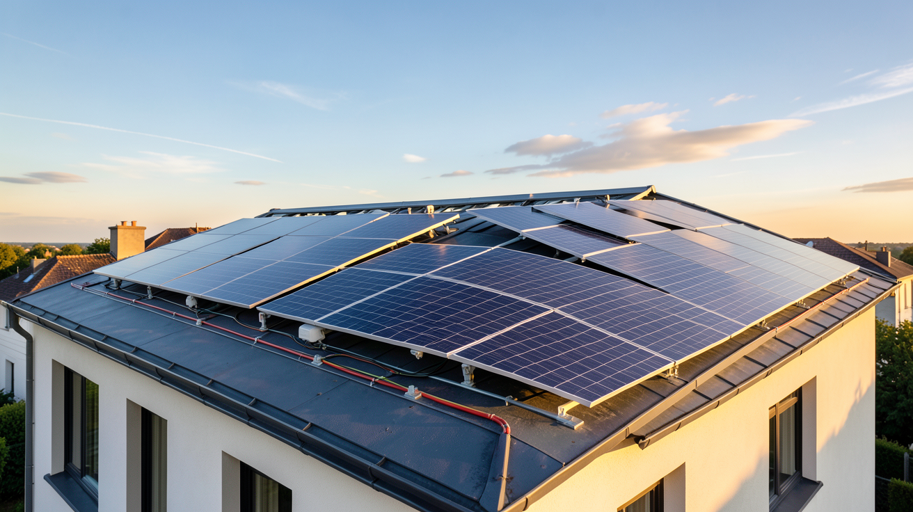 systovi panneau solaire alternatives françaises et européennes installées sur un toit de maison moderne