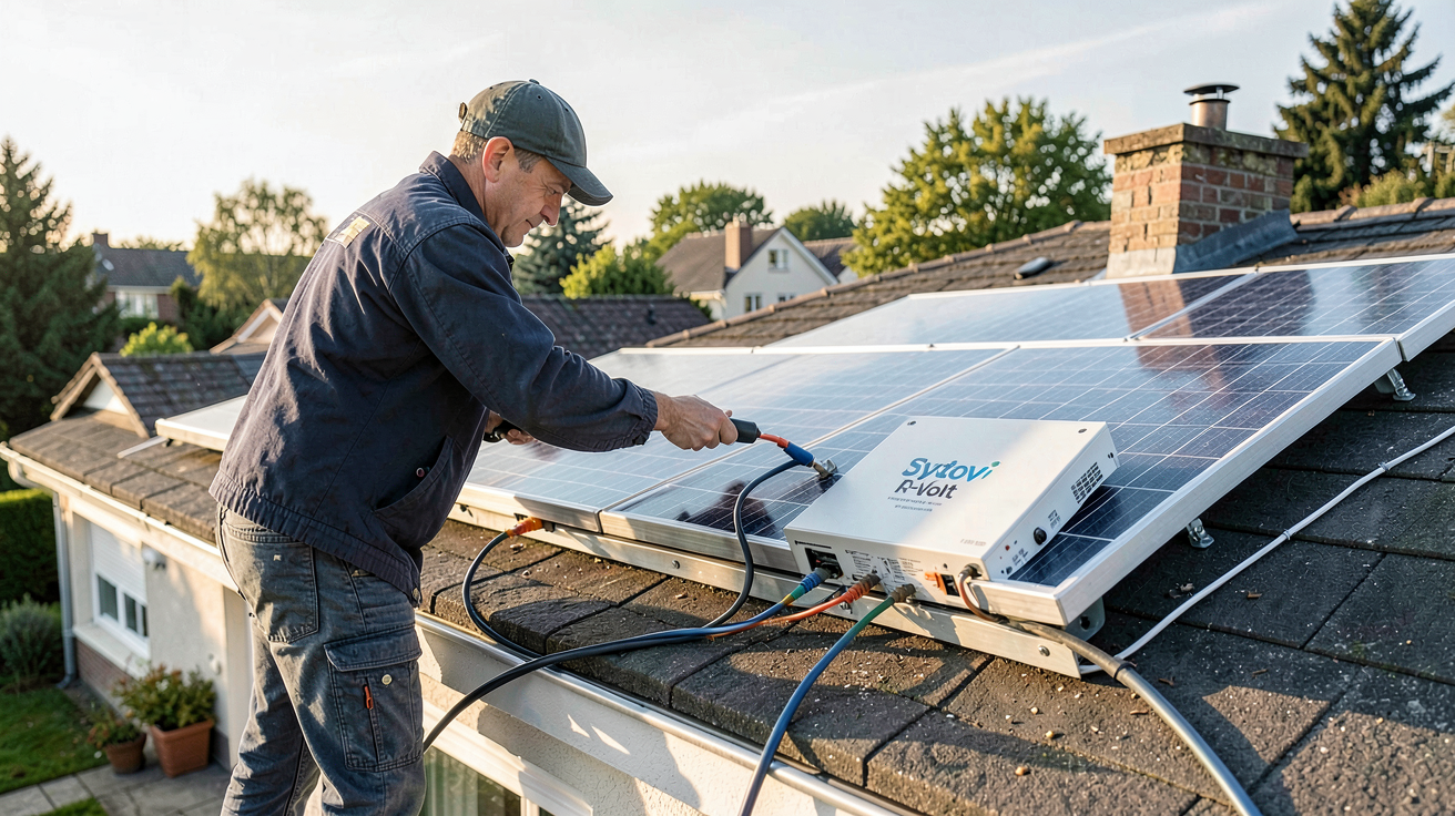 systovi r volt installation et dimensionnement d'un système photovoltaïque sur toit résidentiel par un technicien