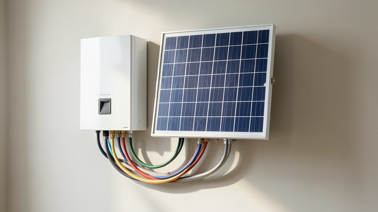 tableau électrique raccordé à un panneau photovoltaïque pour un guide de raccordement solaire