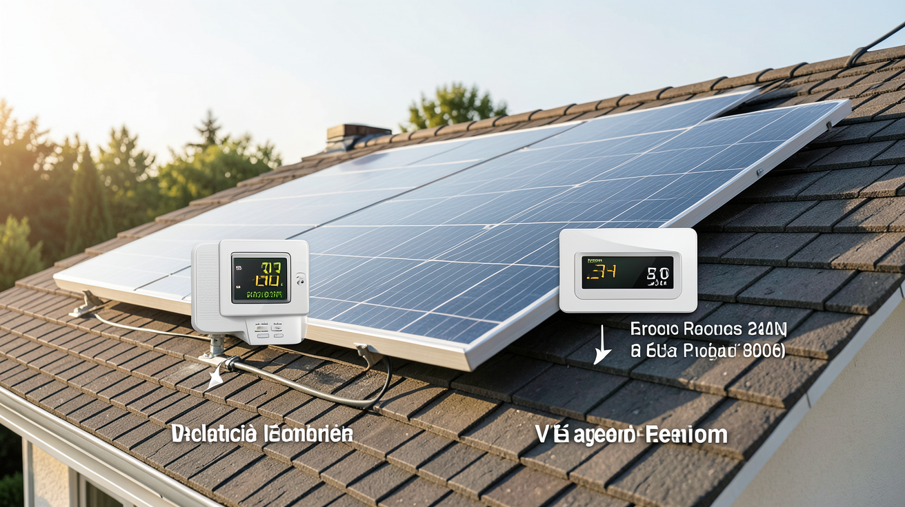 tarif achat électricité photovoltaïque 2022 les deux options de vente d'électricité solaire illustrées sur un panneau installé en toiture