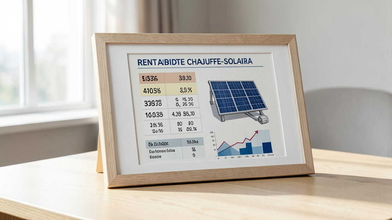 tarif chauffe-eau solaire illustrant la rentabilité et les économies réelles calculées sur un tableau financier
