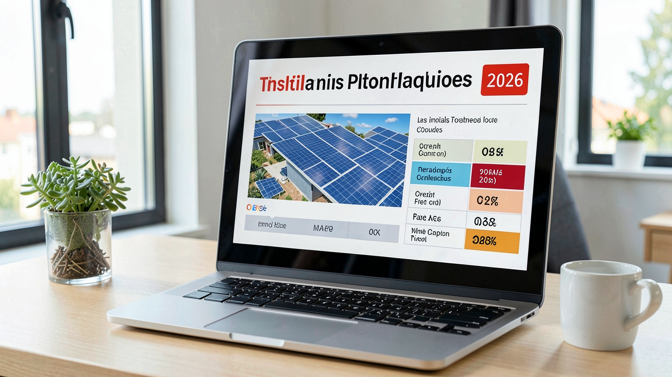 tarif photovoltaïque des grilles EDF OA 2026 affichées sur un écran d'ordinateur