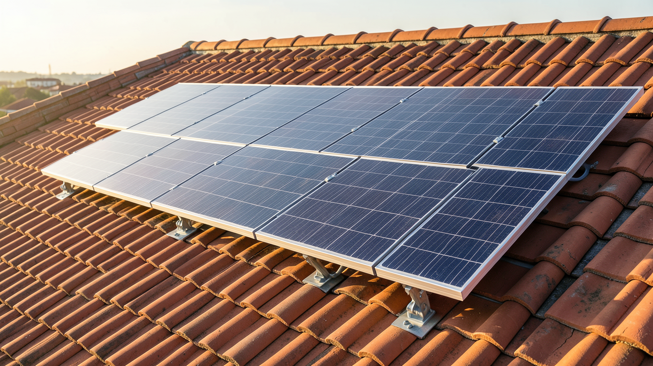 terreal solaire installation de panneaux solaires sur toiture en tuiles rouges