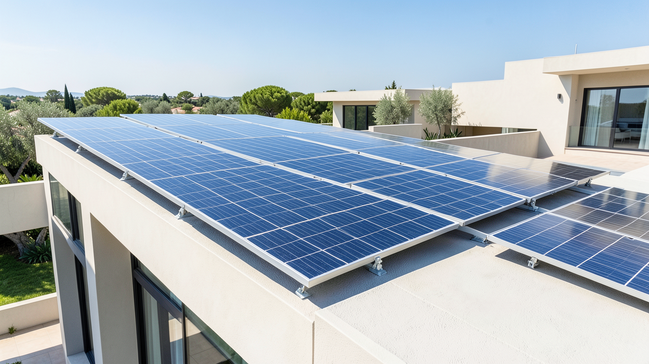 tesla panneau solaire prix et installation de panneaux photovoltaïques Tesla sur un toit moderne