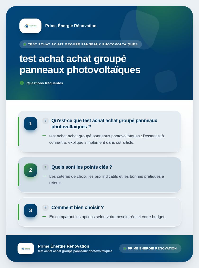 Infographie : test achat achat groupé panneaux photovoltaïques