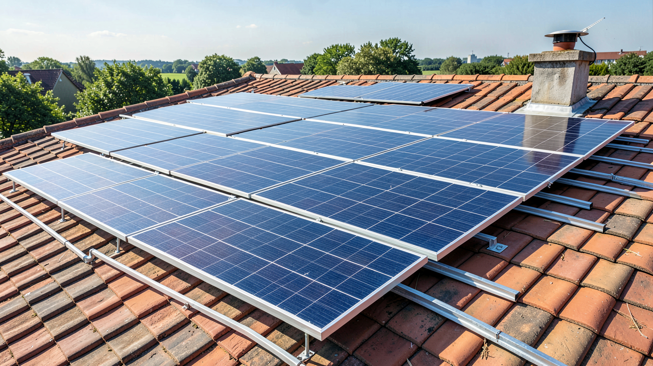 toit solaire installé en surimposition sur une toiture de maison