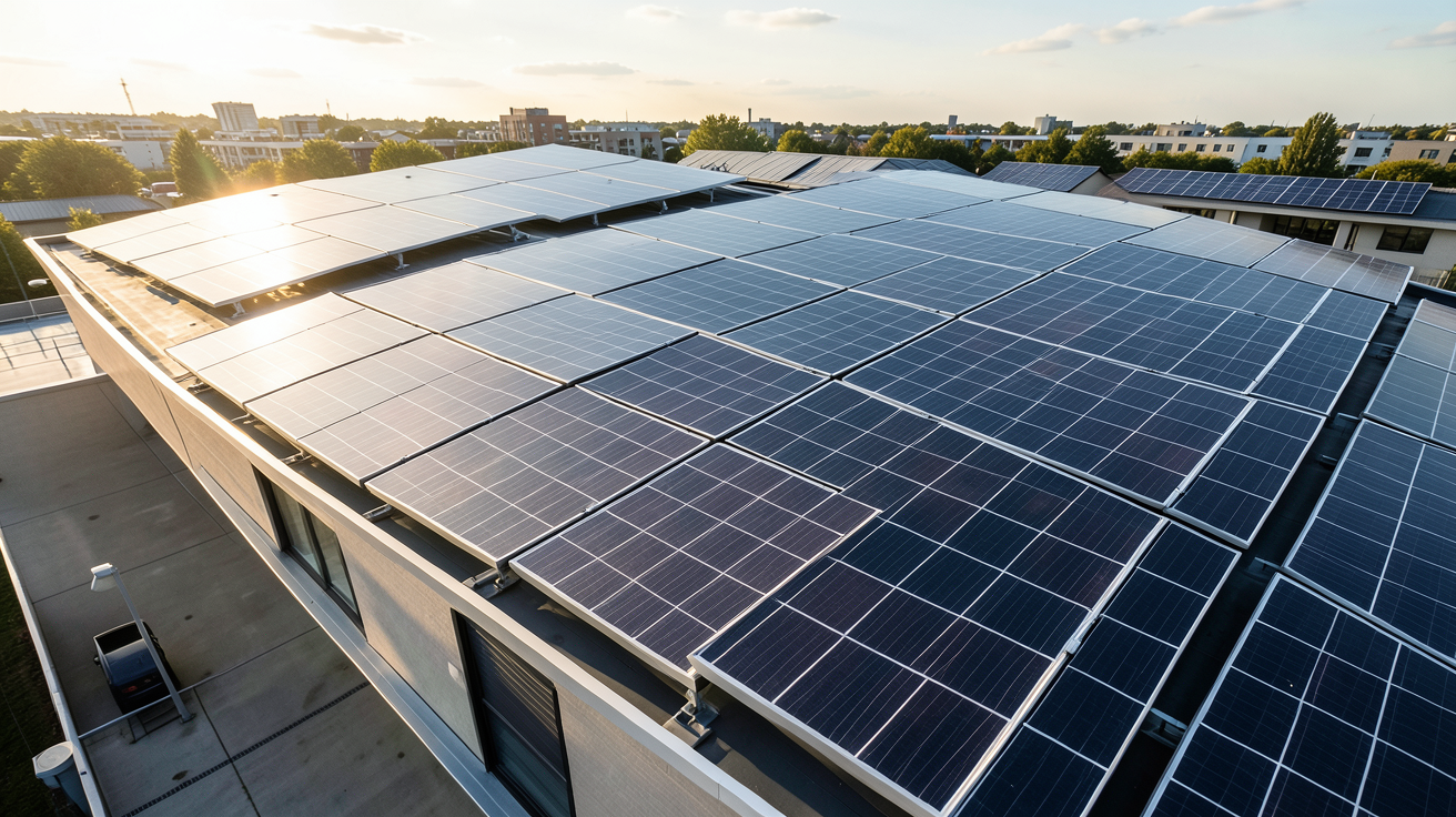 toit solaire Tesla en fonctionnement montrant les tuiles photovoltaïques intégrées