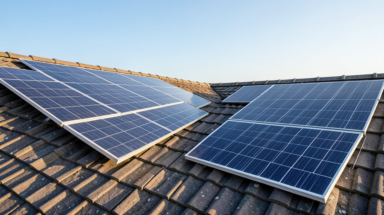 toiture photovoltaïque prix m2 : comparaison entre tuiles solaires et panneaux classiques sur un toit en pente