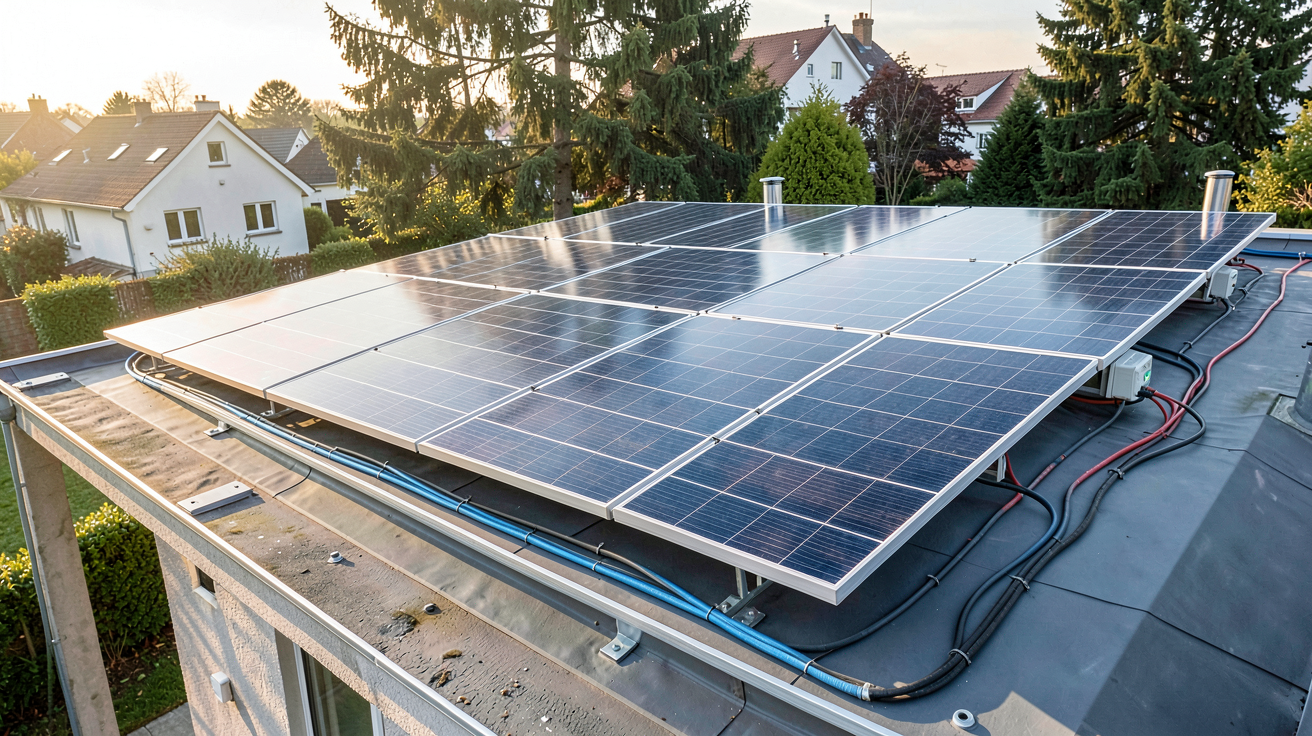 total energie panneau photovoltaique : installation de panneaux solaires TotalEnergies sur toit de maison en 2024