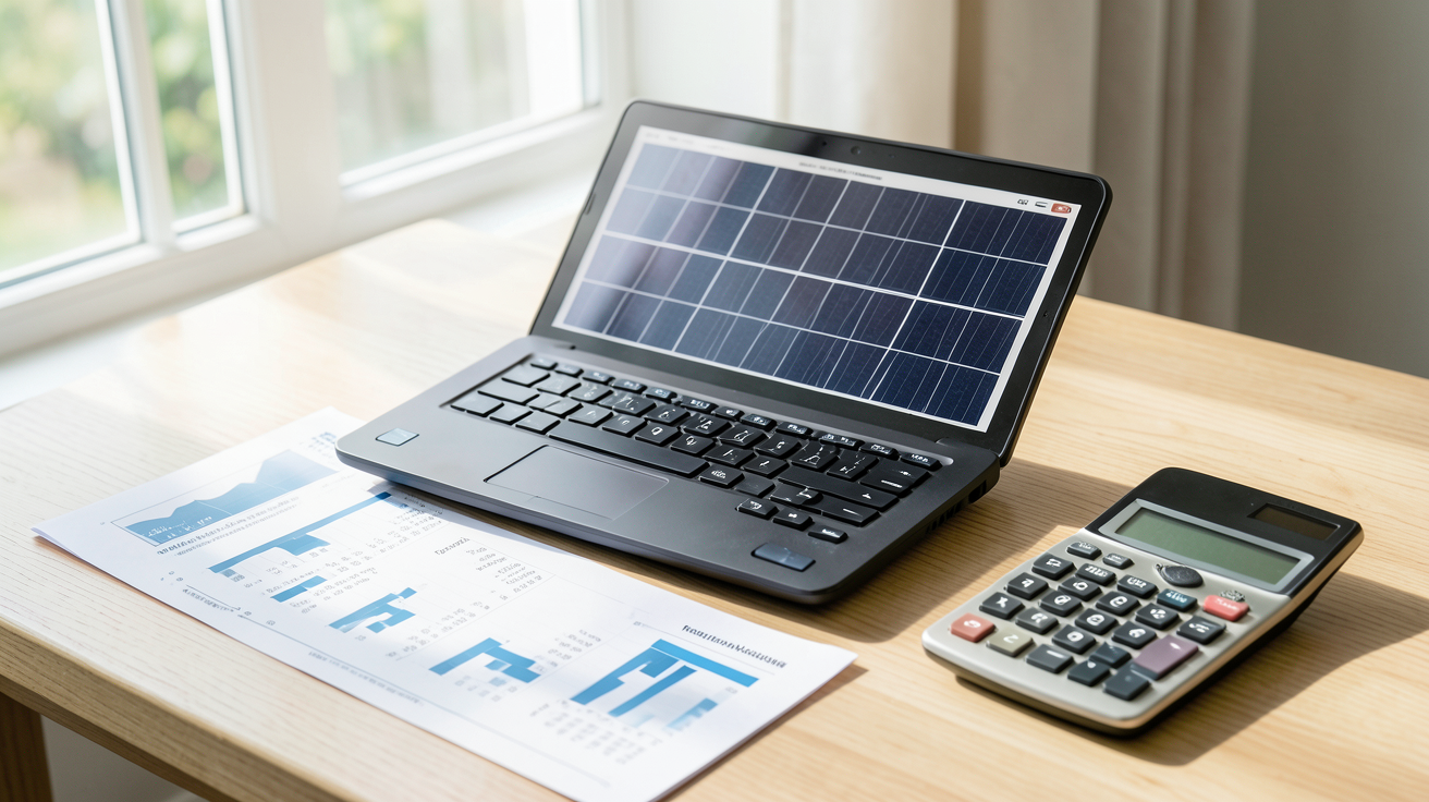 total energie panneaux photovoltaïques calcul de rentabilité avec documents financiers et calculatrice