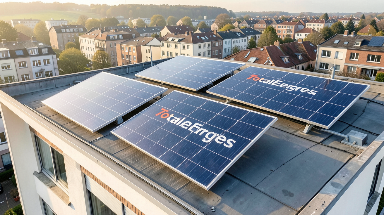 total energie solaire offres solaires panneaux installés sur des toits de maisons en ville