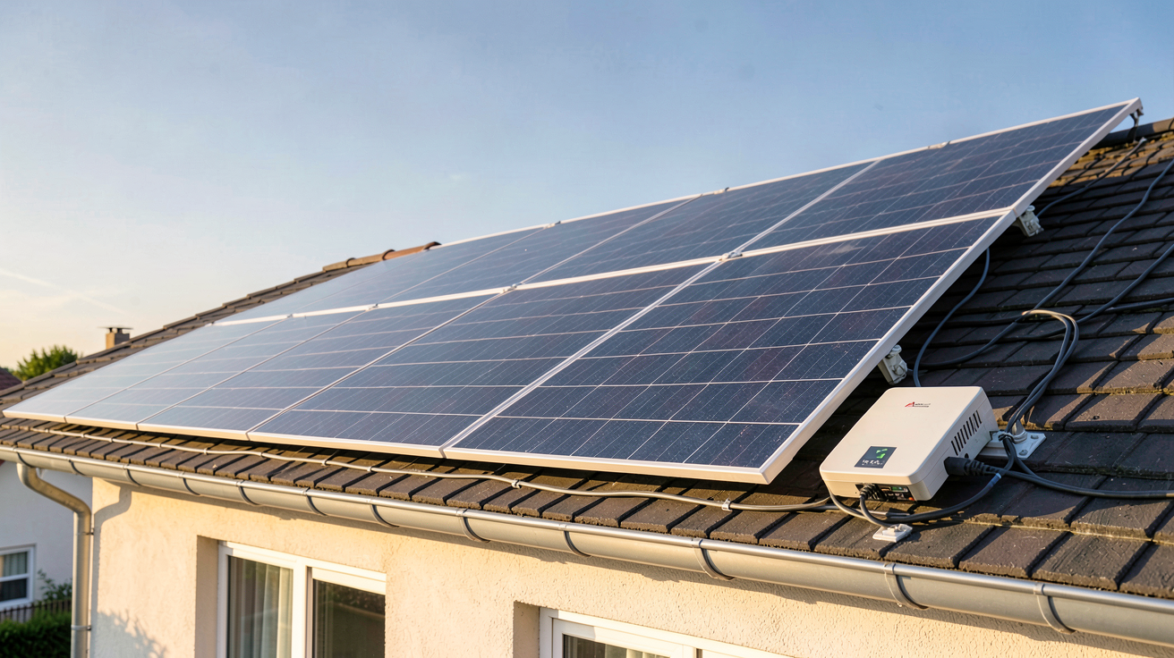 total panneaux solaires en autoconsommation installés sur le toit d'une maison individuelle