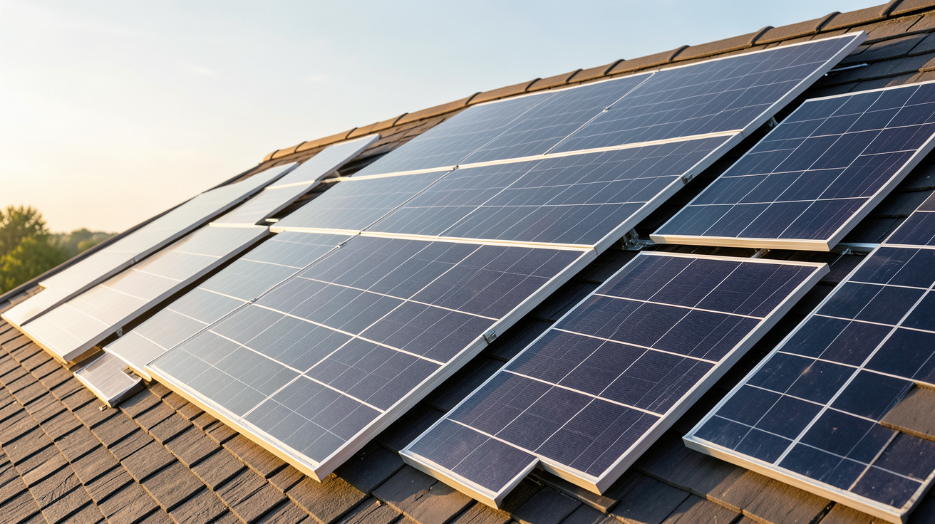 triangle photovoltaïque comparé à d'autres solutions solaires sur un toit, avantages et inconvénients illustrés
