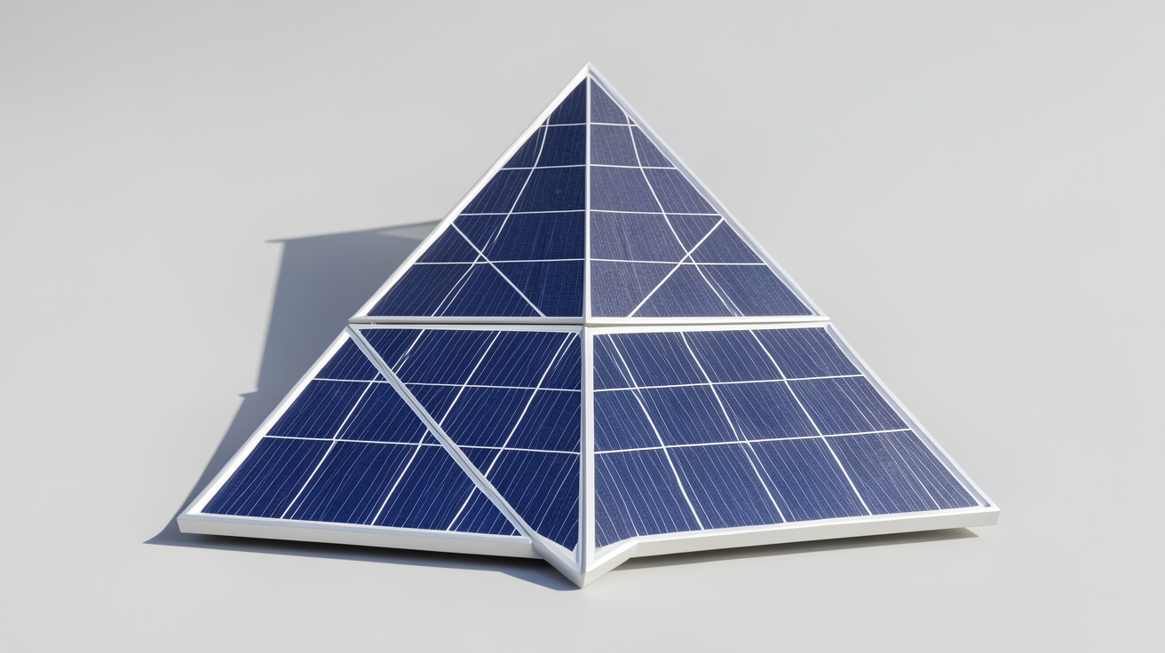 triangle solaire : définition et principes de base illustrés par trois panneaux solaires assemblés en forme de triangle