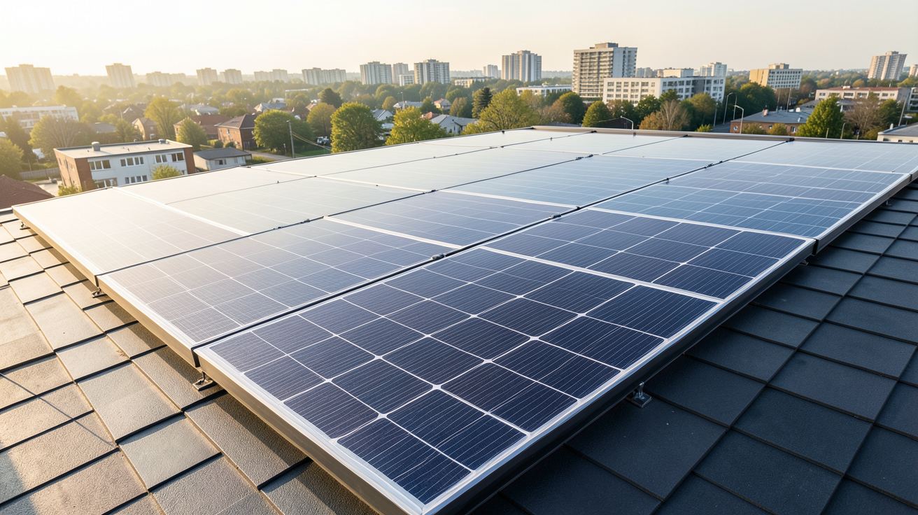 tuile panneau solaire intégrée à une toiture de maison contemporaine
