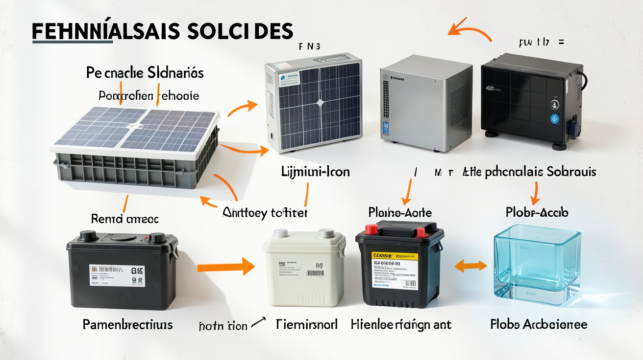 type de batterie pour panneau solaire : schéma explicatif des technologies clés (lithium-ion, plomb-acide, gel)