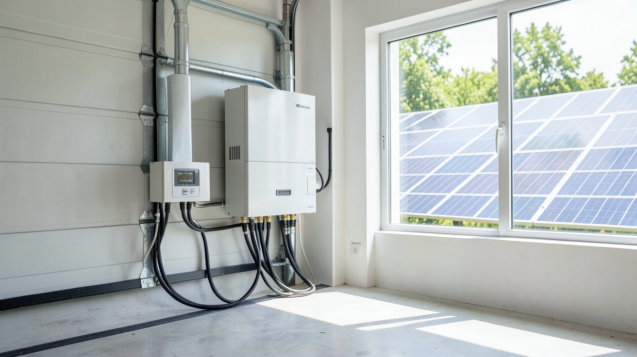 type de batterie solaire installée dans un garage moderne pour optimiser l'autoconsommation énergétique