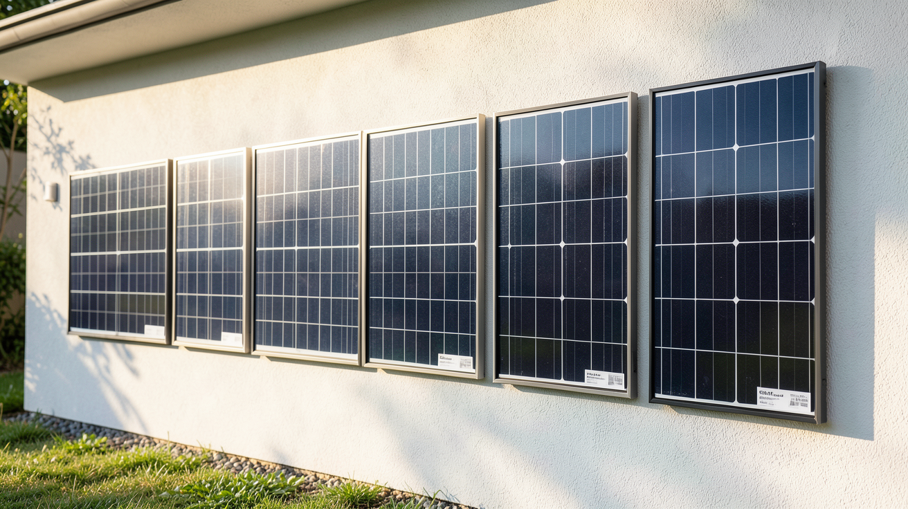 type panneau photovoltaique présentant les six technologies 2024 : monocristallin, polycristallin, amorphe, bifacial, shingled et N-Type