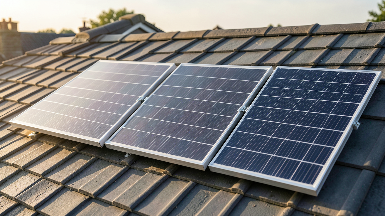 type panneau photovoltaique : comparaison visuelle des trois principaux types de panneaux solaires (monocristallin, polycristallin, couche mince) pour illustrer les différences de prix et de rendement en 2024
