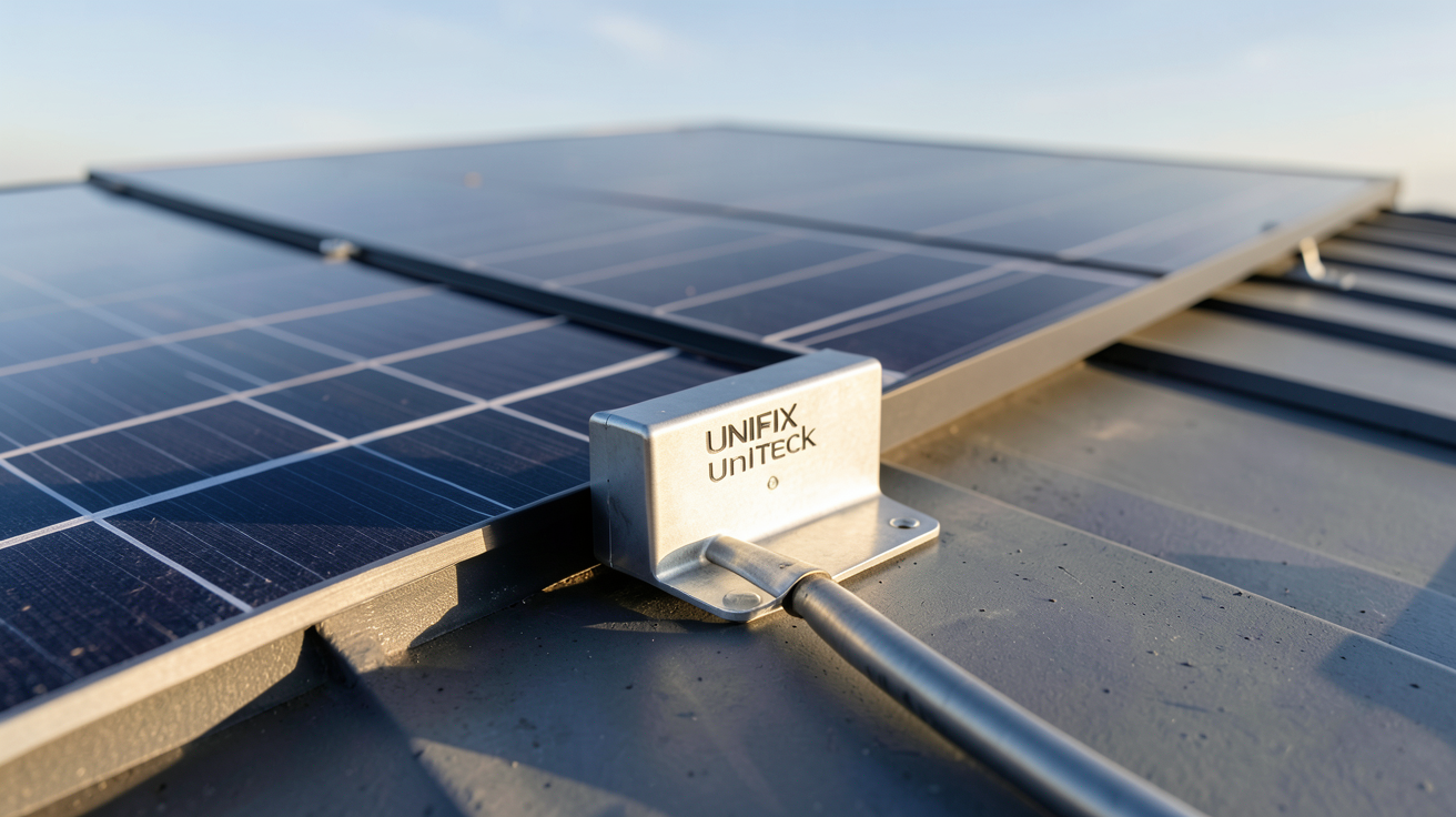 uniteck panneau solaire support UNIFIX inclinable fixé sur un toit