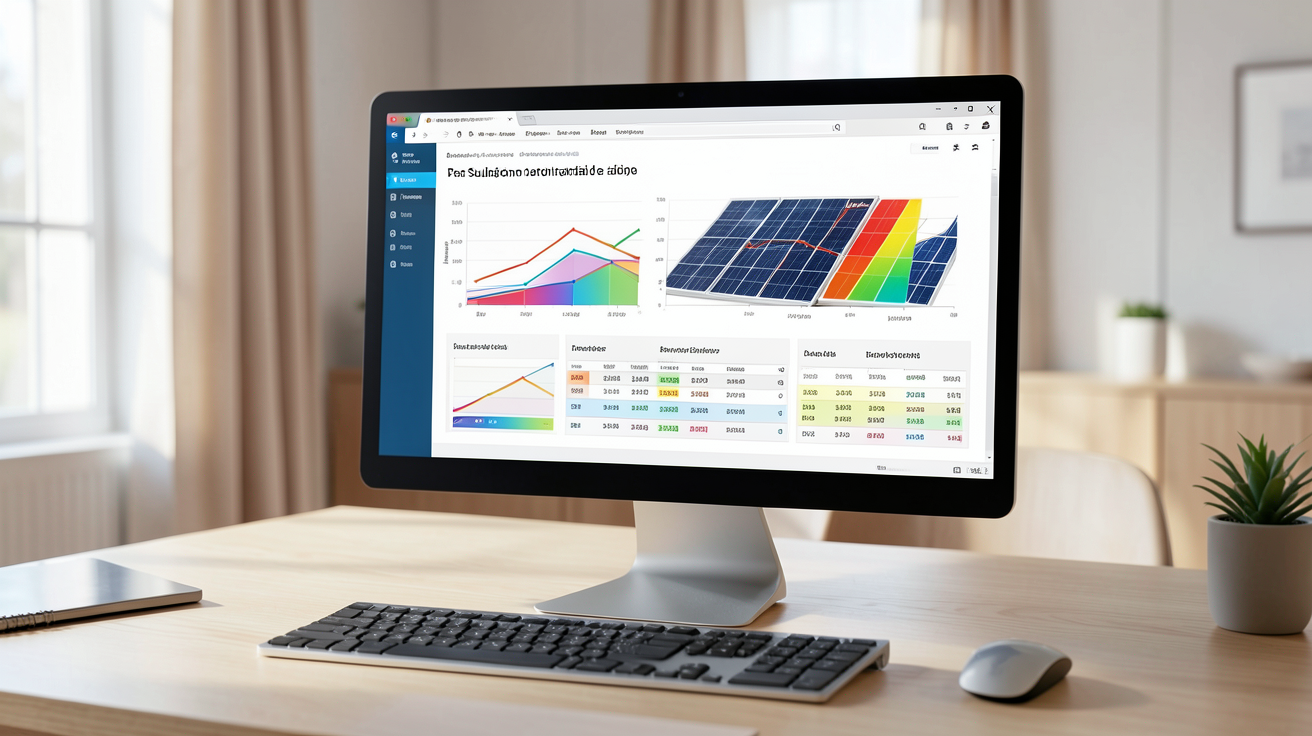 vente electricité panneau photovoltaique outils de simulation et calcul de rentabilité sur écran d'ordinateur
