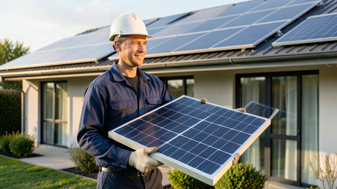 vente panneaux photovoltaïques affichant le prix d'une installation solaire en 2024