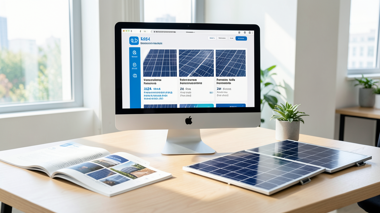 vente de panneaux solaires : comparatif des meilleures marques en 2024 sur un écran d'ordinateur
